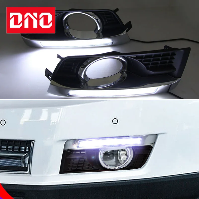 

Car LED Daytime Running Headlamps For Cadillac SRX 2010-2013 2014 2015 Dynamic Daylights Yellow Turn Signal Car DRL Foglamp