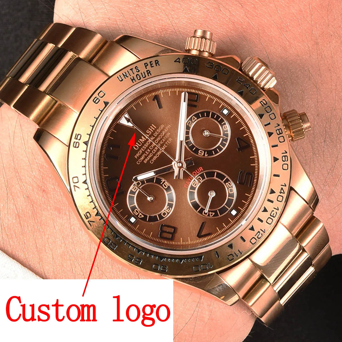 

40mm New Quartz Men's Watches Sapphire glass custom logo dial vk63 watch chronograph watch luxury watch men Stainless Waterproof