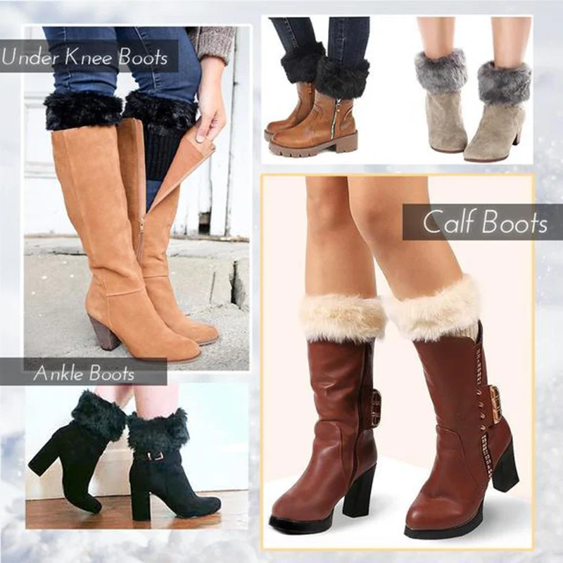 

Womens Short Boots Socks Fluffy Plush Knitted Boot Cuffs Leg Warmers Socks women boots high boots Fluffy Plush Knitted FS99