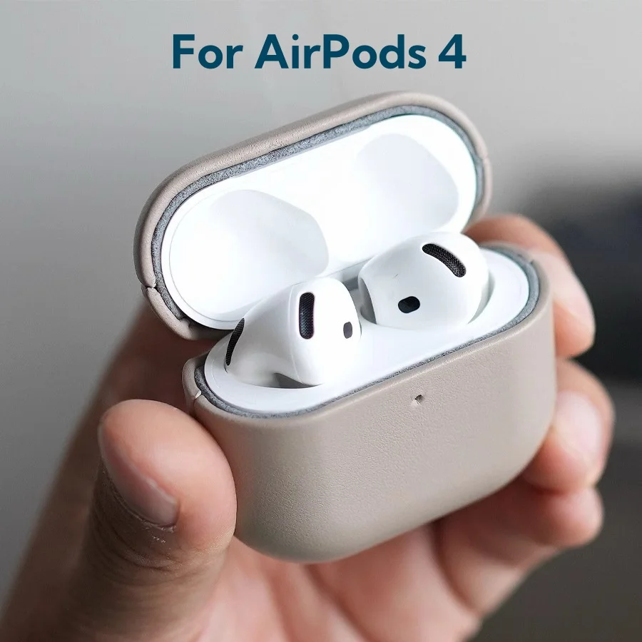 Чехол из натуральной кожи для AirPods 4 деловые чехлы наушников Apple поколения 2024