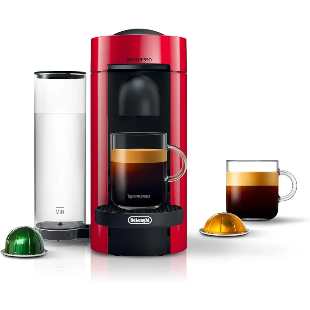 

Nespresso VertuoPlus Coffee and Espresso Machine by De'Longhi, 5 fl.oz. Cherry Red