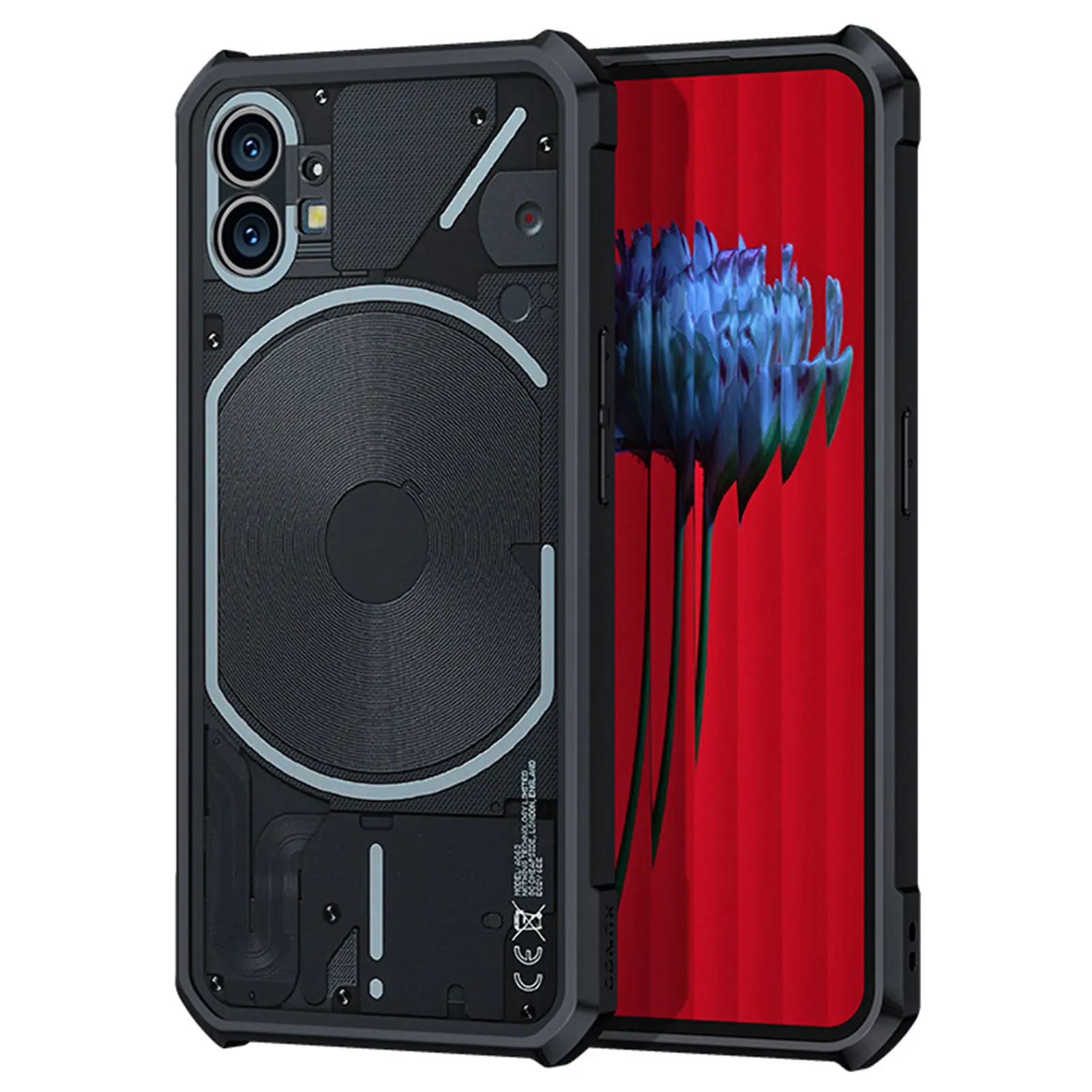 

ForNothing Phone 1 One Phone1 6.55 inch TPU Soft Case, Brushed Pattern Soft-Shell Phone Cover Fundas Bumper Black Blue Red