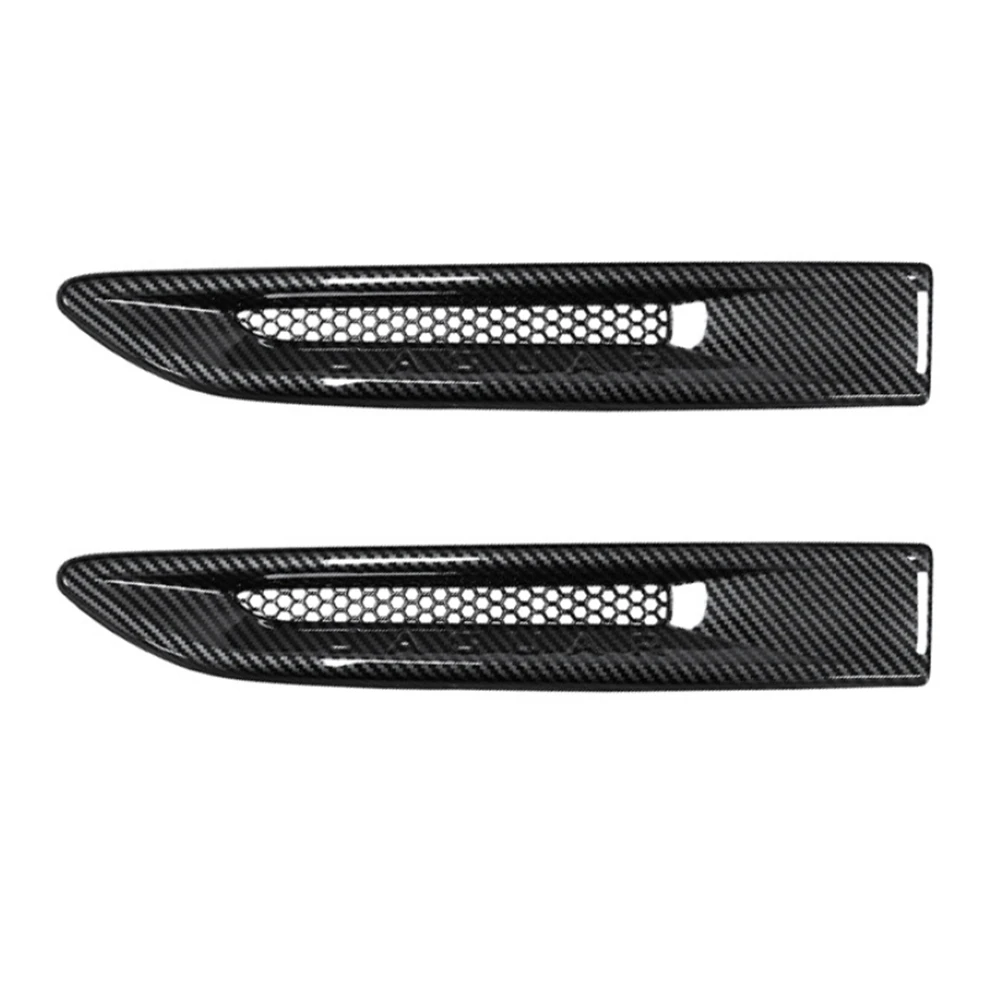 

For -Jaguar XEL 2018 2019 Car Body Side Fender Air Vent Outlet Cover Trim Frame Decor Sticker Accessories,Carbon Fiber
