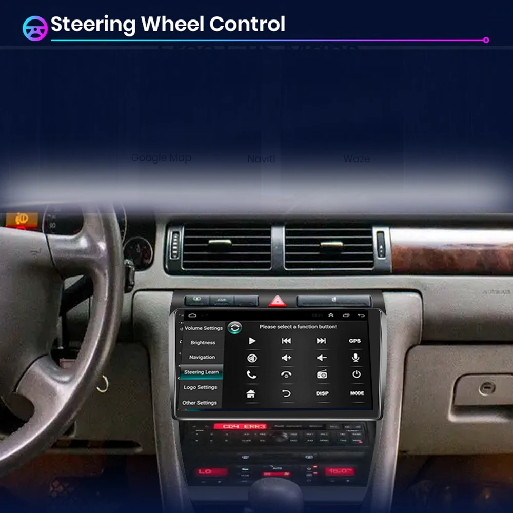 Автомагнитола OLPAY 2DIN 4 + 64 ГБ Android 10 без dvd GPS для Audi A6 C5 1997-2004 |