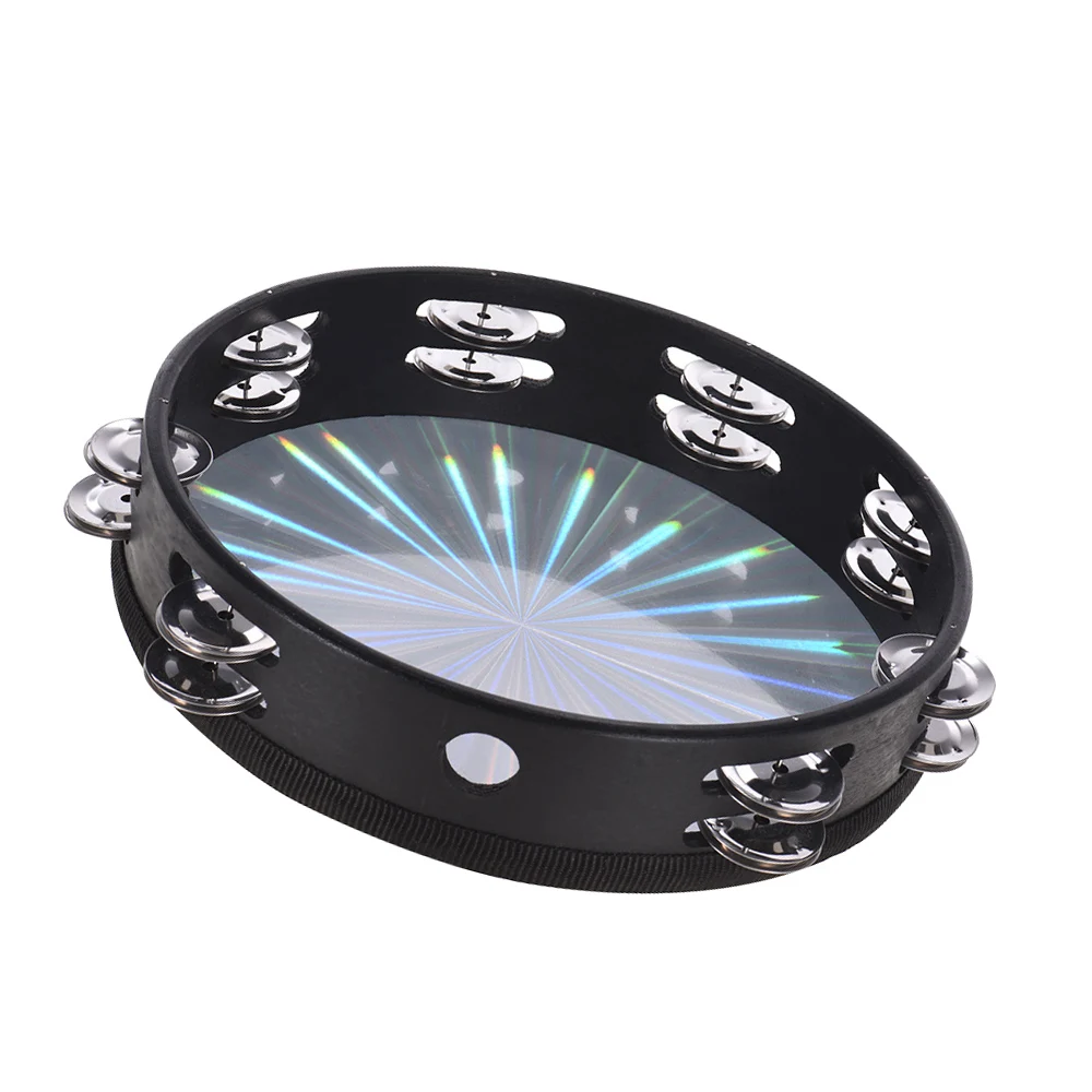 10-дюймовый деревянный светящийся Тамбурин ручной барабан с двухрядной головкой