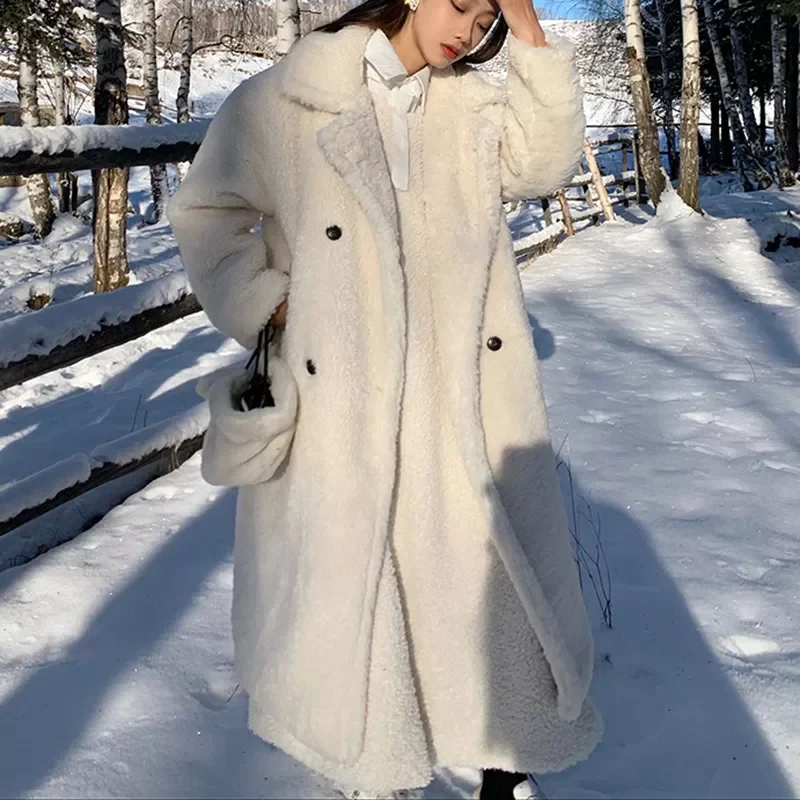 New in Autumn  Winter Long Coat Woman Faux Fur Coat Women Warm Ladies Fur Teddy Jacket Female Plush Teddy Outwear Plus Size y2k