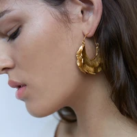 exaggerated jewellery geometric gold alloy earrings for women tassel earrings for party 2022 new selling