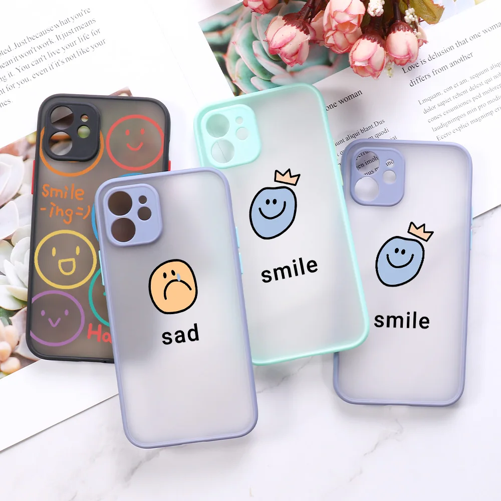 

Case for iPhone 11 Case iphone 13 Pro Max 12 XS MAX X XR SE 2020 7 8 6 6S Plus Hard PC Funda iphone 13 12 Mini Cute Smile Cover