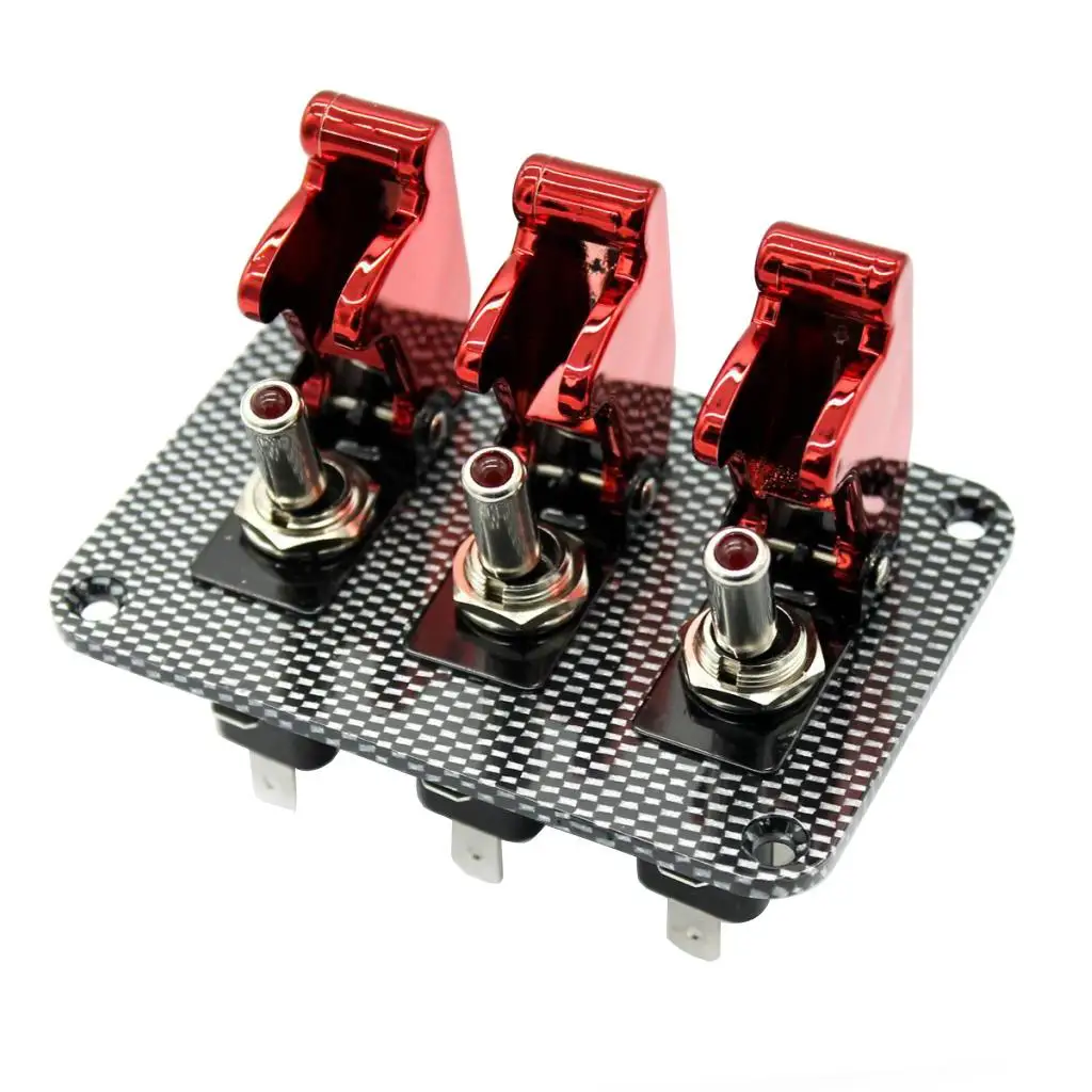 

12V 20A Racing Car Red LED Toggle Switch Field Engine Start Press