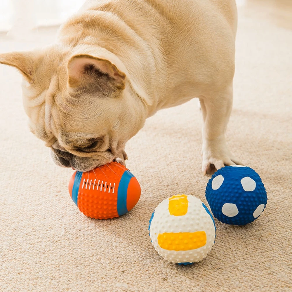 

Football Rugby Ball Dogs Interactive Toy Squeaky Chewing Toys for Dogs Puppy Toys Molar -Tooth Bite Resistant Dog Durable Toys