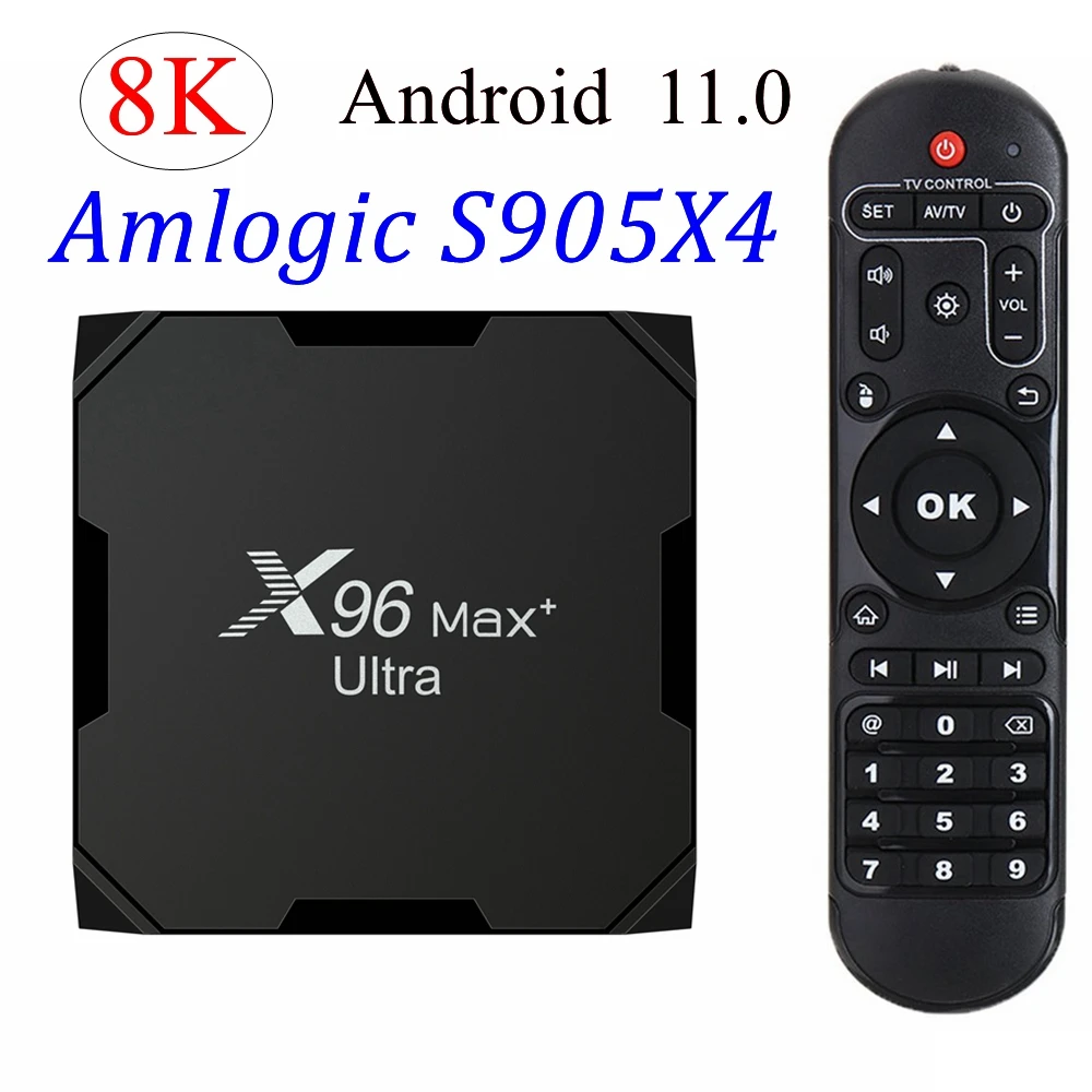 

ТВ-приставка X96 Max Plus Ultra, Android 11, Amlogic S905X4, 4 + 32/64 ГБ, двойной Wi-Fi, Bluetooth, Youtube, HD AV1, медиаплеер 8K, ТВ-приставка, 20 шт.