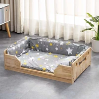 four seasons sleeping universal indoor solid wood kennel warm removable and washable ground medium large dog cat nest dog bed