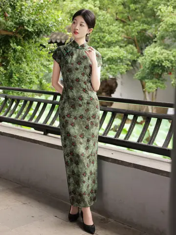 Платье-Ципао женское с принтом в китайском стиле, элегантное банкетное платье, наряд в ретро стиле, весна-лето