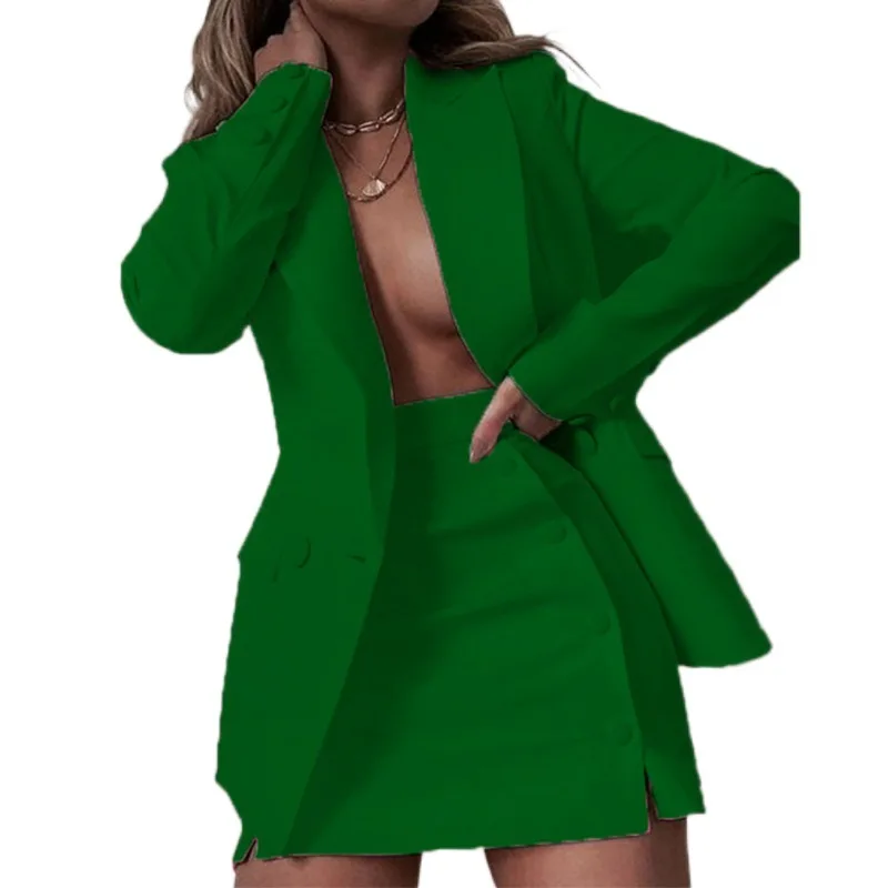 Женский базовый пиджак и шорты Модный облегающий ярких цветов в уличном стиле -