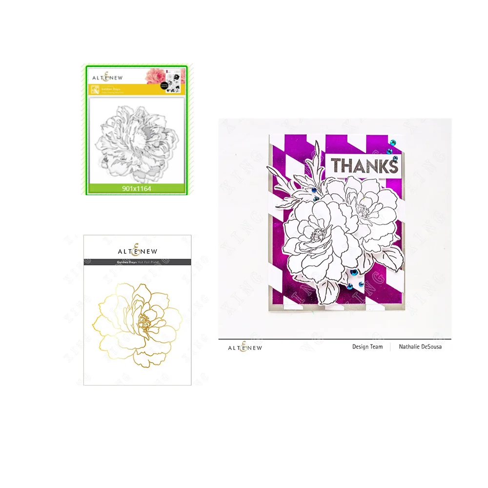 

Newest Flower Golden Days Solid Hot Foil Plate Stencil Scrapbook Diary Decoration Embossing Template Diy Greeting Card Handmade