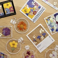20pcspack transparent dried flower flower bookmarks diy handmade sticker book marks glassware stickers student stationery gifts