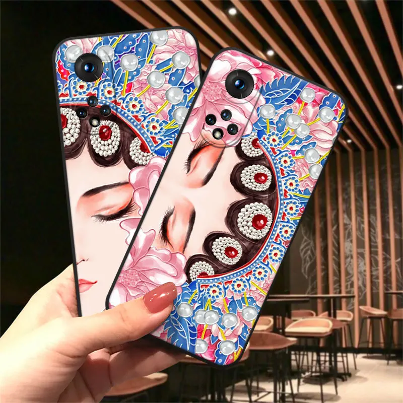 

Chinese Style Opera for Honor50 50pro30 V40 V30 20 Embossed Wrist Phone Case