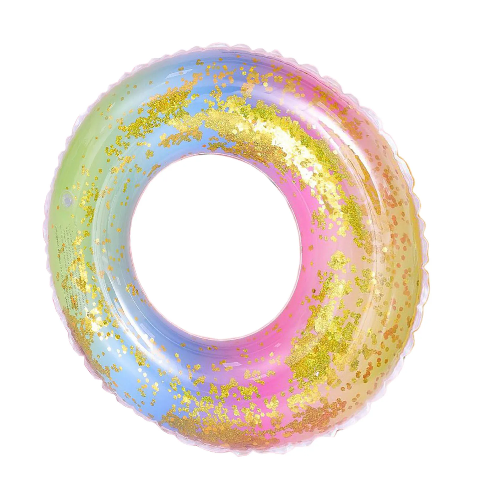 

Iatable Pool Floats Swimming Ring Sequins Gradient Colour Rainbow Swimming Ring Thickened Translucent Water Ring For Beach