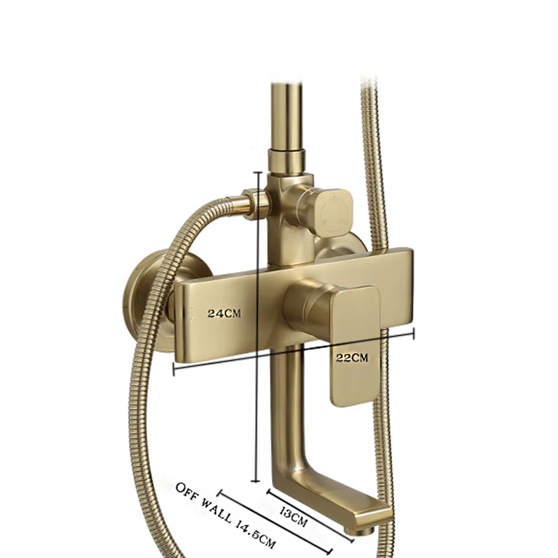 gold brush shower set bathroom wall gold brush shower mixer luxury bathroom brush gold wall shower mixer bathtub hot cold tap free global shipping