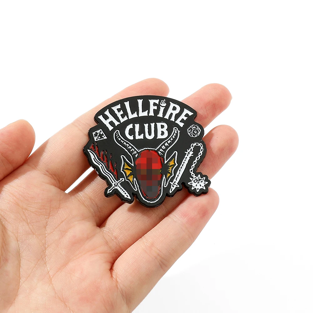 США Sci-fi Thriller ТВ серия Hellfire Club странные вещи брошь эмаль отворот булавка украшение