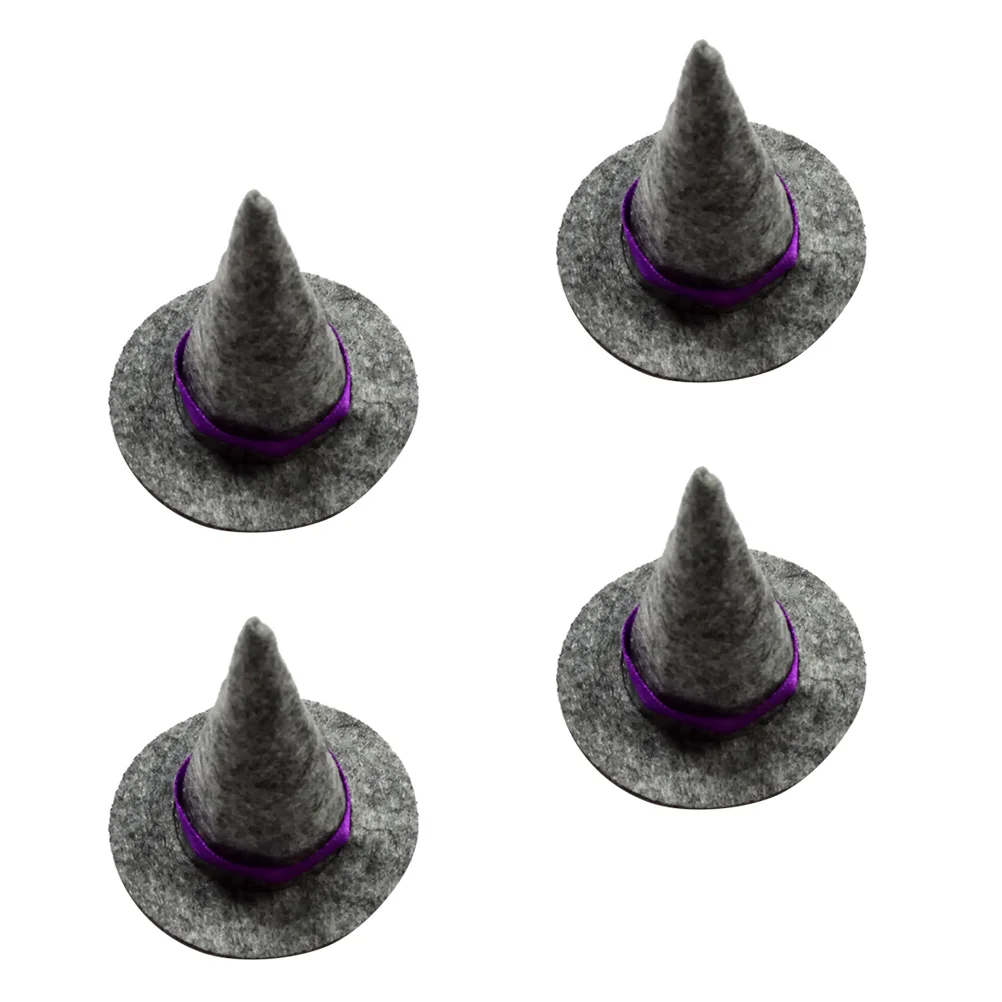 

Witch Hatbottle Hats Mini Capstopper Cover Stopper Felt Crafts Miniature Toppers Decorations Small Ornamentbotter Decor