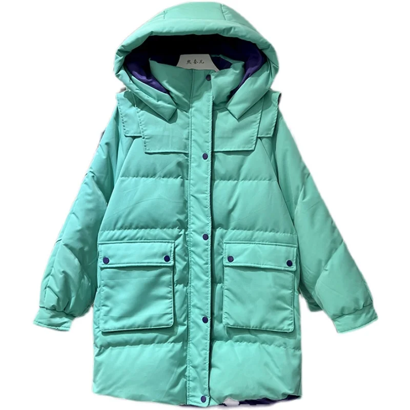 New Women Long Down Jacket Casual Style Autumn Winter Coats And Parkas Female Outwear