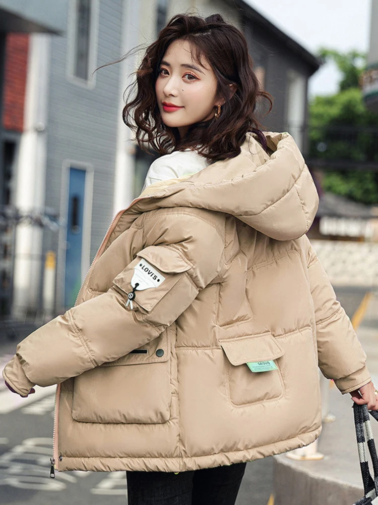 2023 New Winter Women Parkas Jackets Casual Thick Warm Hooded Pattern Coat Female Winter Outwear Jacket parkas