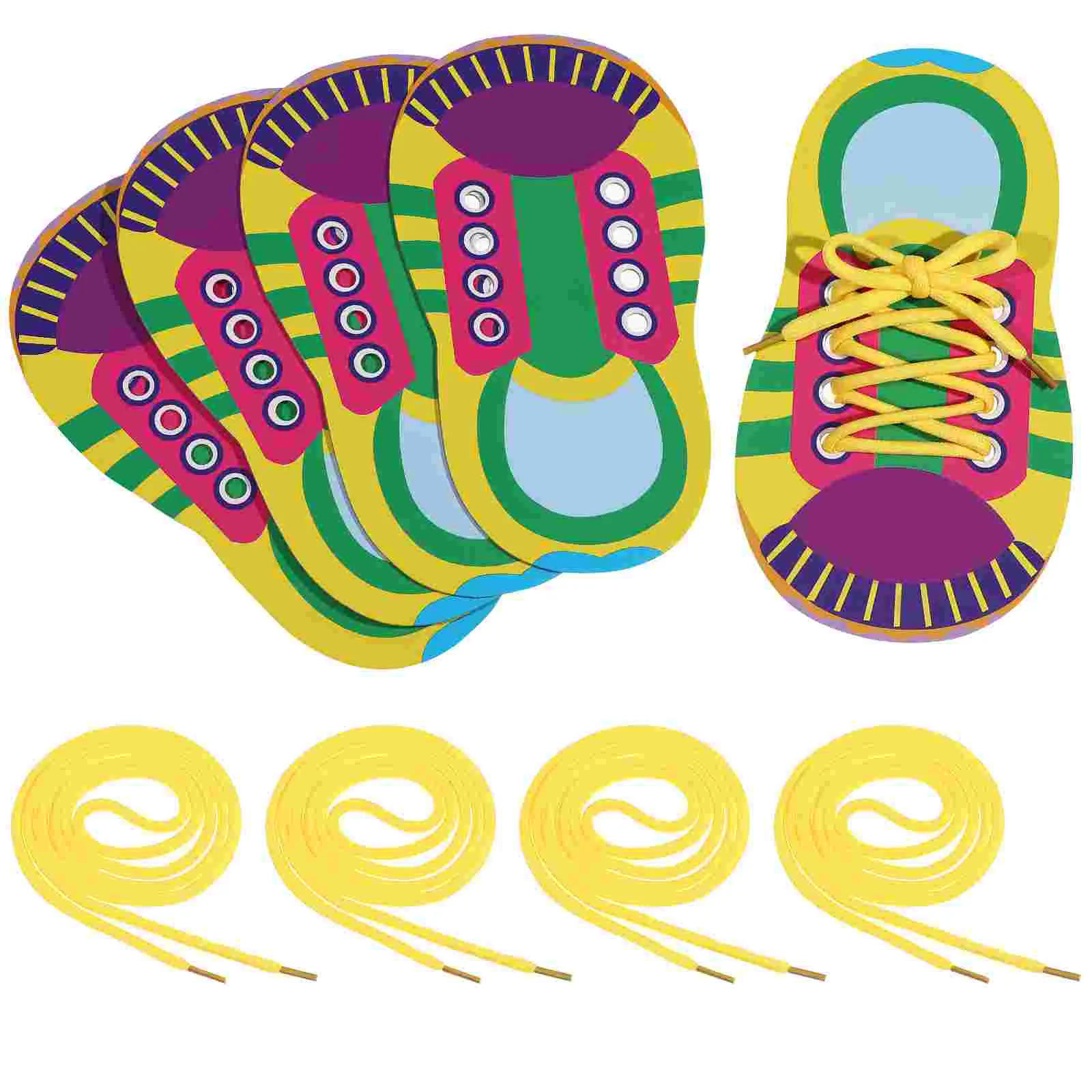 

5 Sets Shoelace Toy Tie-up Threading Teaching Aids Early Educational Toys Kids Puzzle Lacing Shoelaces Toddlers Child Childrens