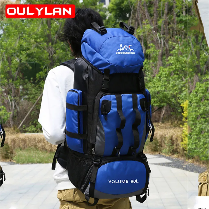 

90L Outdoor Hiking Mountaineering Bag Male Large Capacity Lightweight Waterproof Rucksack Backpack Female Travel Bag Camping