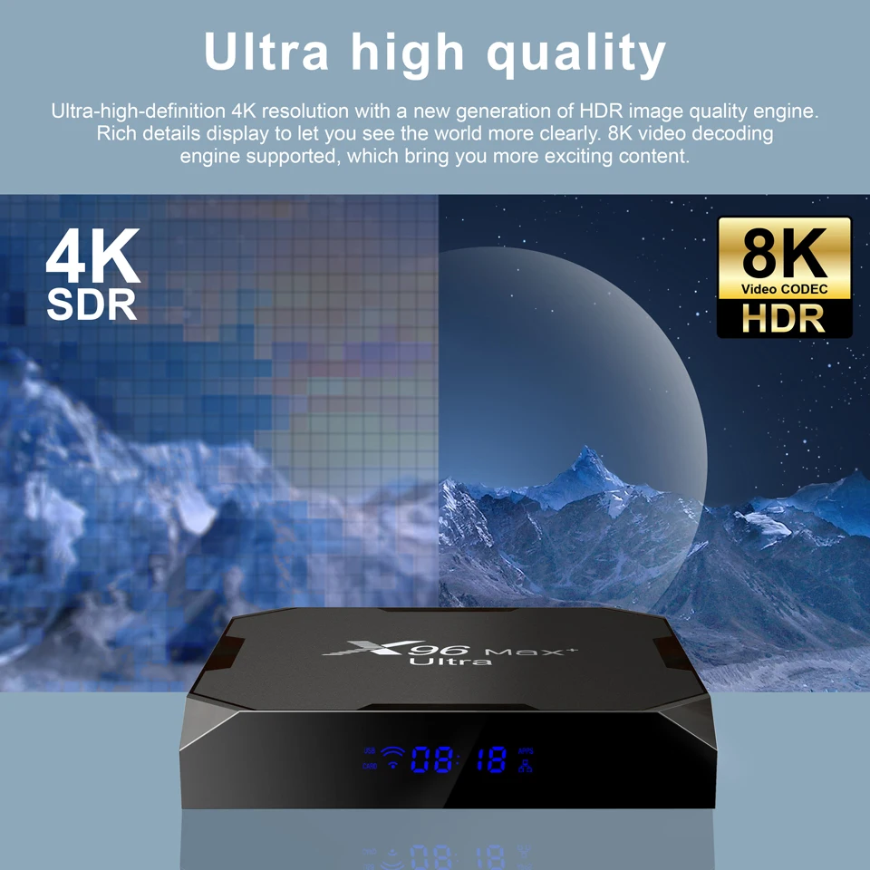ТВ-приставка X96 Max Plus Android 11 2022 дюйма Amlogic S905X4 AV1 8K двойной Wi-Fi BT медиаплеер 4 Гб 32 ГБ 64