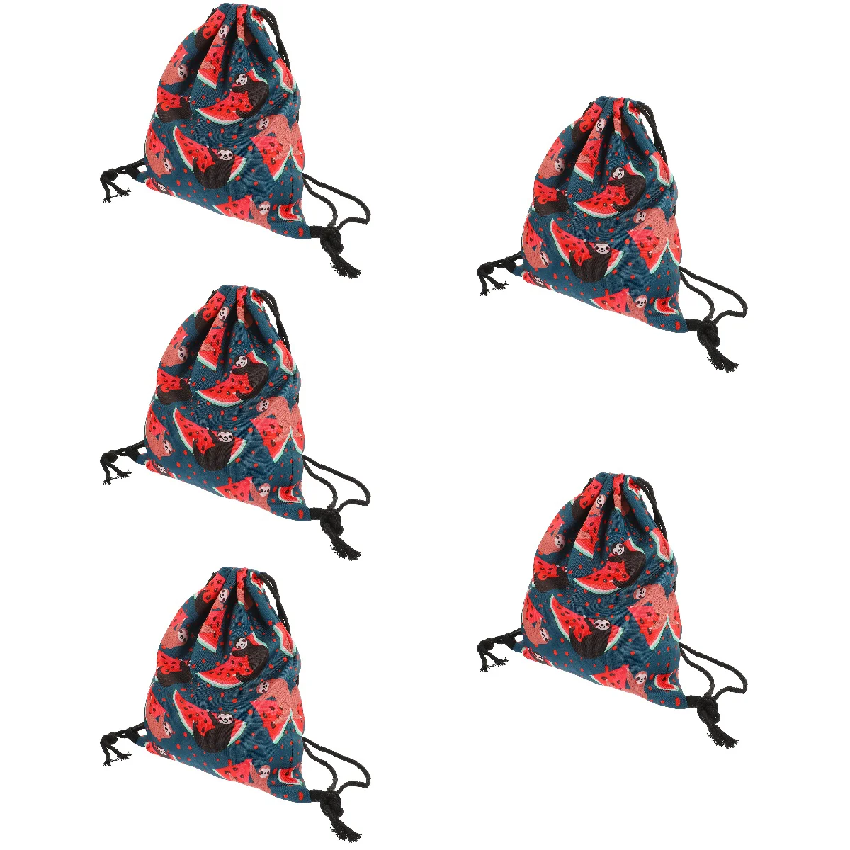 

5 Pack Sport Backpack Printed Drawstring Pocket Backpacks Adults 36x30cm Swim Bag Bags Oxford Cloth Shoulder Pouch Child