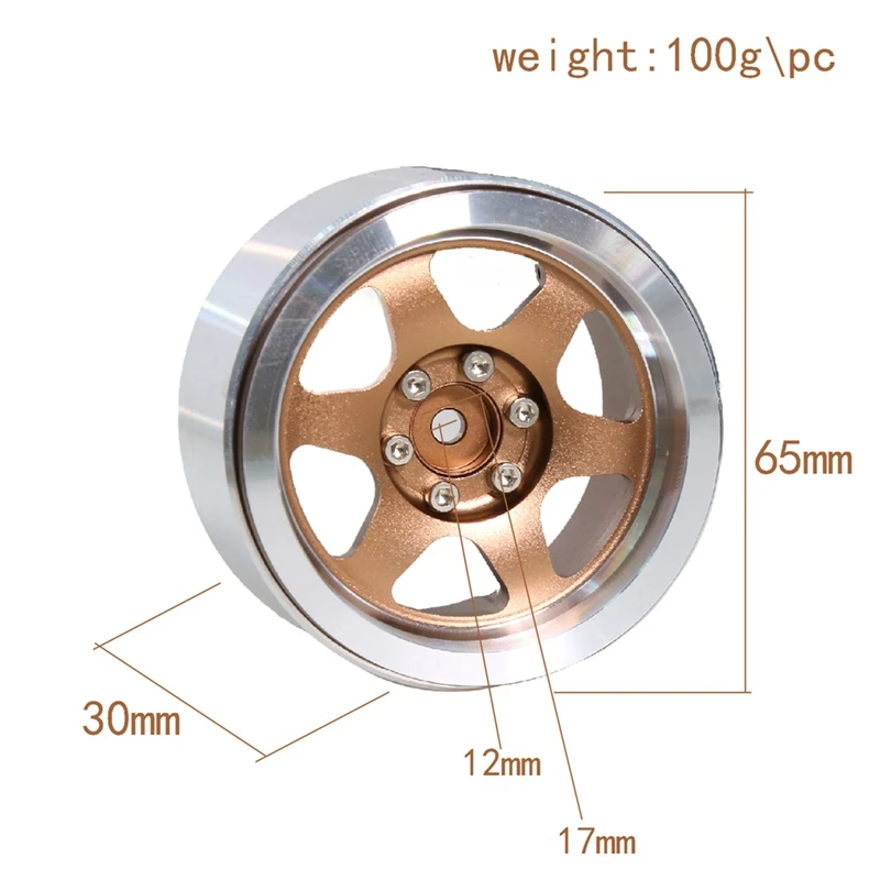 4 шт. металлические 2 2-дюймовые колесные диски с бисером ступица для 1/10 1/8 CROSSRC SXC10