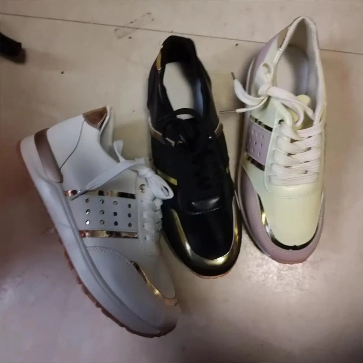 2023 Women Sneakers Platform Shoes Leather Patchwork Casual Sport Shoes Ladies Outdoor Running Vulcanized Shoes Zapatillas Mujer