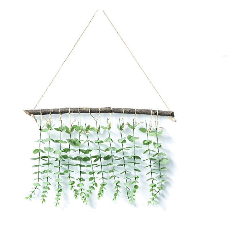 

Настенный декор из искусственного эвкалипта, растения эвкалипта с деревянной палочкой, спальня в стиле бохо для фермерского дома, свадебны...