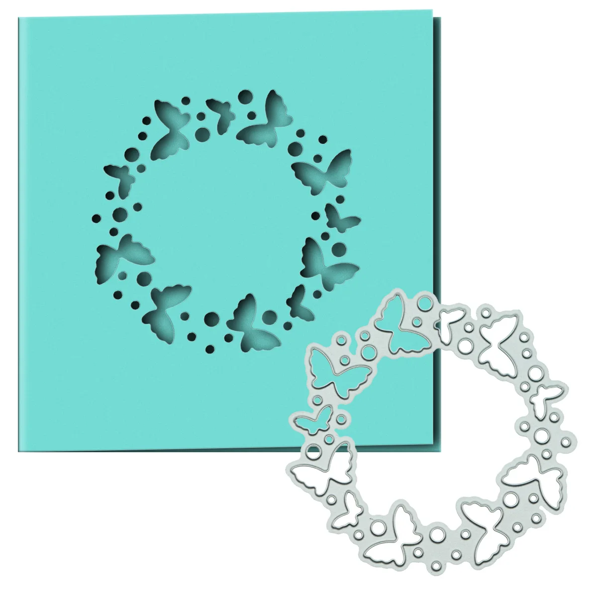 Вырезанная высечка бабочка круг венок узор Скрапбукинг для карт резак
