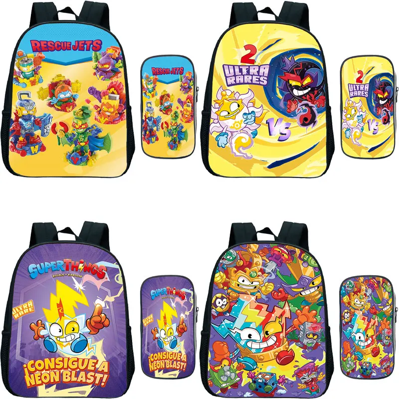 

New Superzings Series 10 Backpack 2pcs/set Mochila Kindergarten Schoolbag Children Bagpack Super Zings School Bags Kids Bookbag