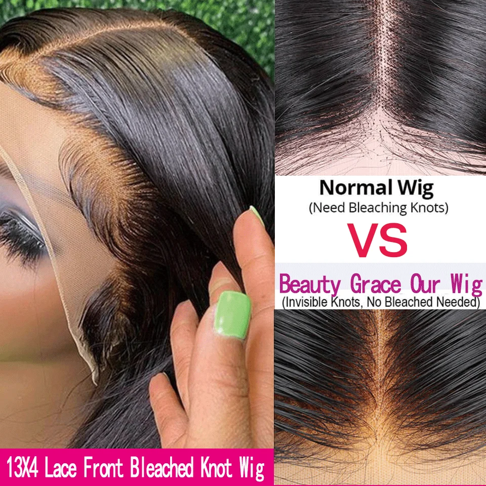 Отбеленные узлы прямые парики на сетке спереди человеческие волосы 13x4 HD передние