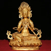 11 chinese folk collection old bronze gilt vajra tara tibetan buddha lotus platform sitting buddha worship buddha ornament