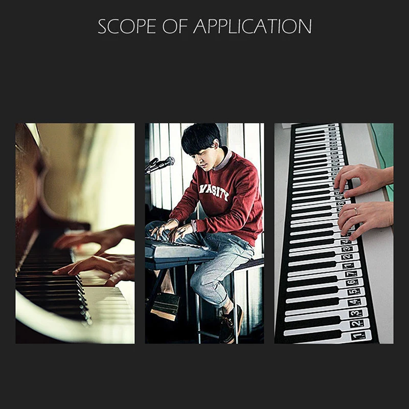 Наклейка на клавиатуру 54/61 клавиши электронная клавиатура наклейка белые 1