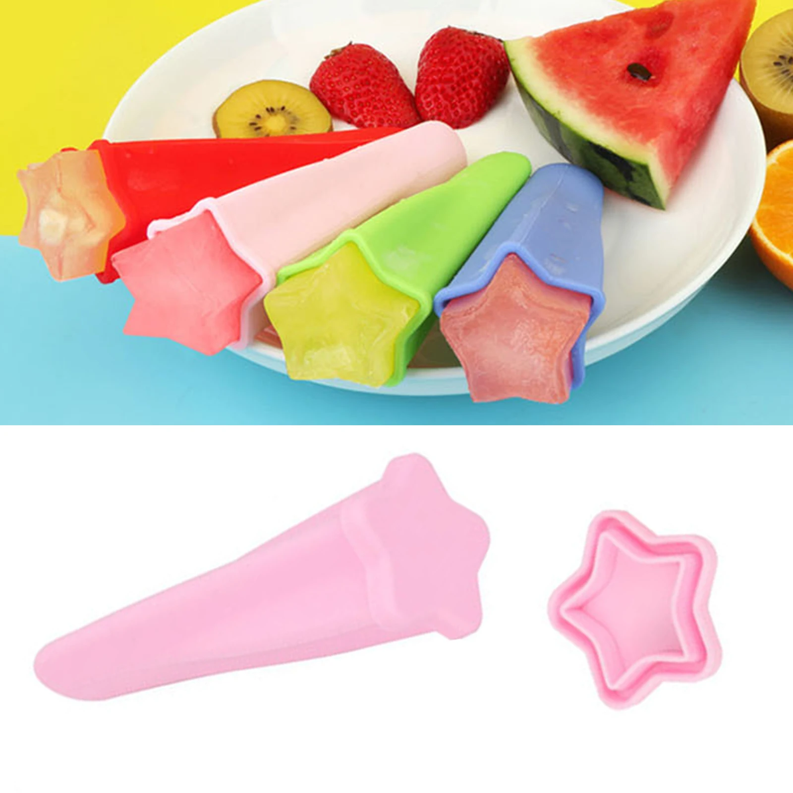 

1Pcs Summer Popsicle Maker Molds Multi-Colored Ice Pop Cream Silicone Molds Frozen Ice Cube Mould For Kids With Lid Diy Popsicle