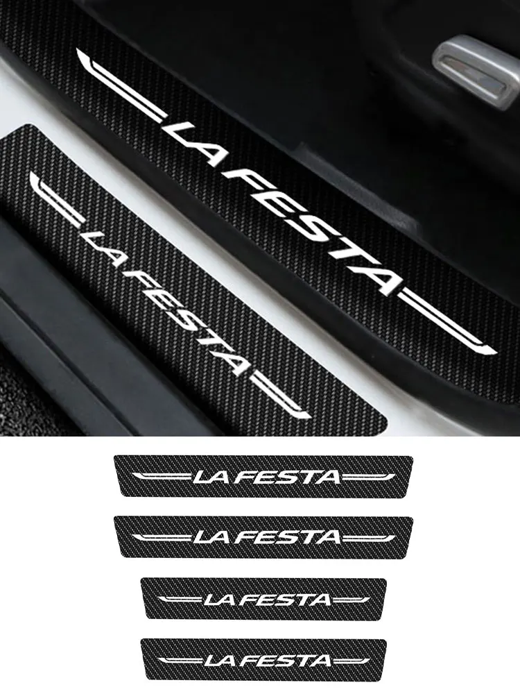 

4Pieces/Set Car Door Sticker For Hyundai Lafesta Styling Threshold Strip Auto Carbon Fiber Scratch Resistant Decals Accessories