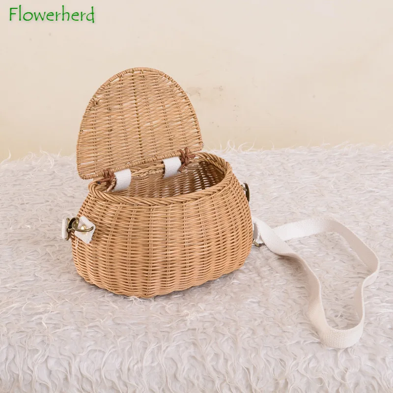 

Woven Rattan Basket Handmade Bicycle Basket Children Backpack Bike Tricycle Scooter Supplies Kids Artificial Weaving Basket