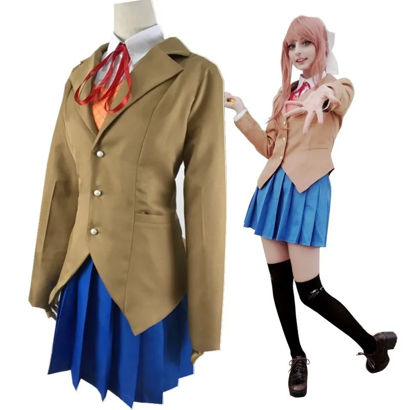 Косплей-костюм Sayori Yuri Natsuki Monika Doki Literature Club наборы школьная форма аниме Хэллоуин