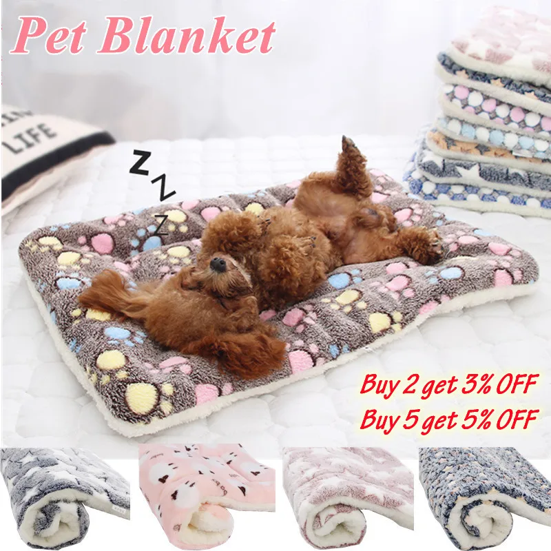 

Pet Sleeping Mat Warm Dog Bed Soft Fleece Pet Blanket Cat Litter Puppy Sleep Mat Lovely Mattress Cushion for Small Large Dogs