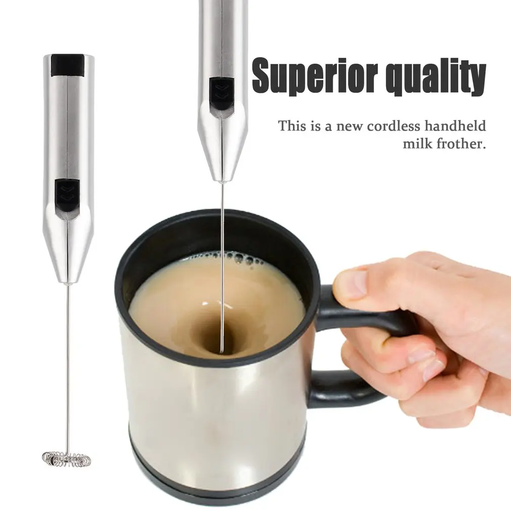 Electric Milk Frother Coffee Blender Cordless Handheld Egg B