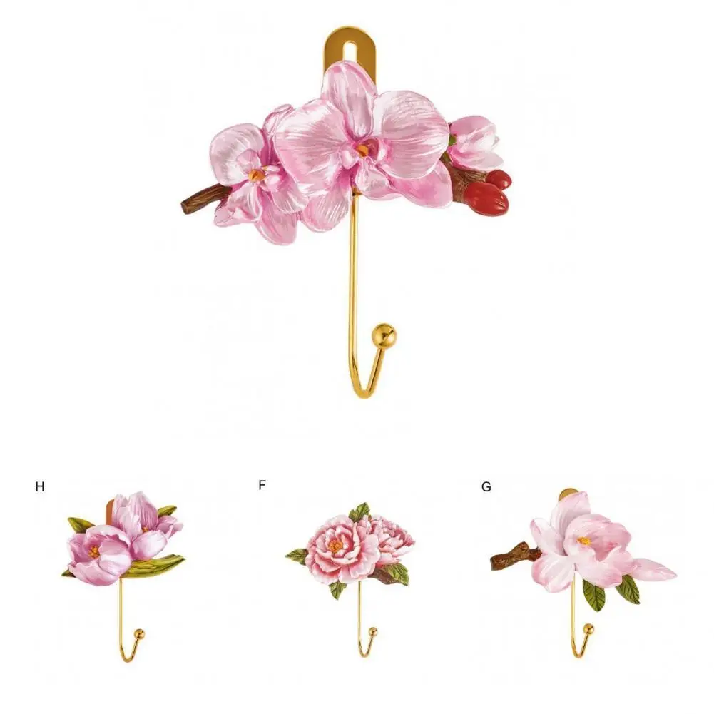 

Portable Durable Easy Installation Flower Shaped Towel Hanger Resin Key Hook Long-lasting for Living Room