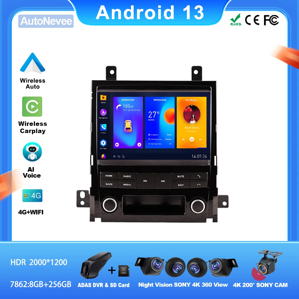 

Android For Cadillac Escalade 2006 - 2013 Car Player Auto Radio Video Multimedia CPU BT Head Unit Screen Dash Cam WIFI HDR QLED