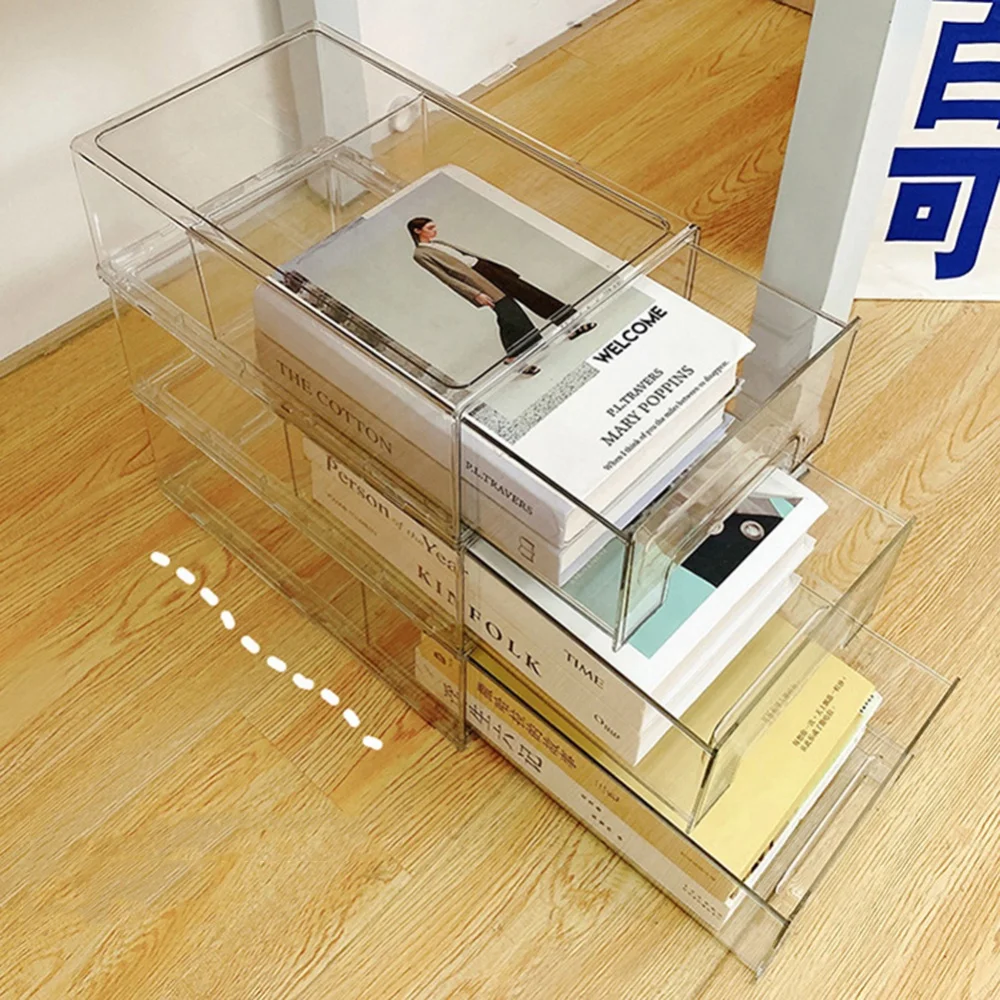 Настольный ящик для хранения пыленепроницаемый прозрачный пластиковый