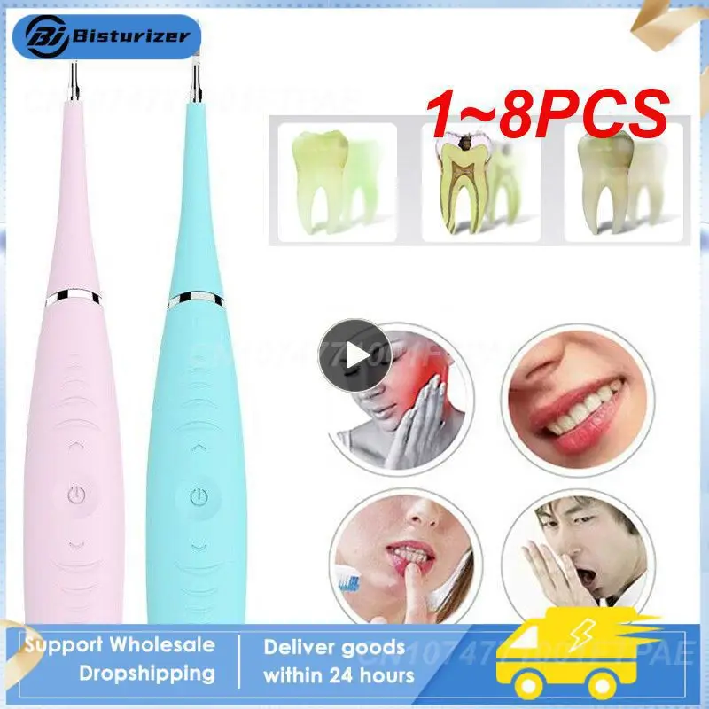 

1~8PCS Electric Ultrasonic Sonic Scaler Tooth Calculus Remover Cleaner Tooth Stains Tartar Tool Whiten Teeth Tartar Remove