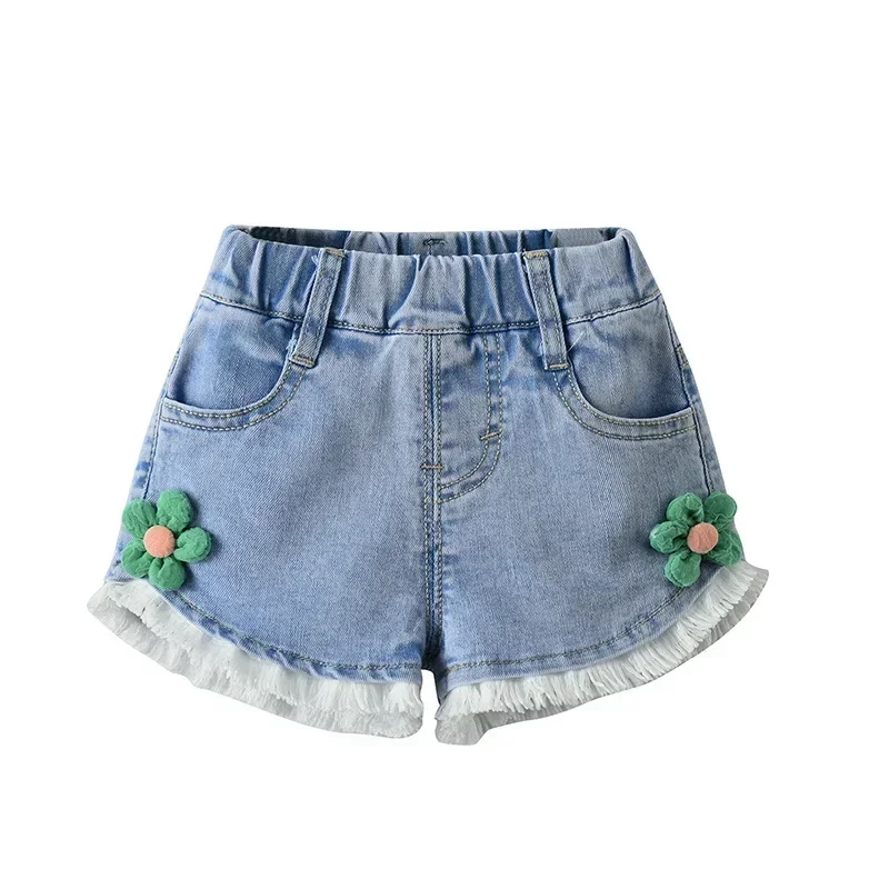Shorts for Girls Blue All-match Children Denim Skirt Pants Fashion Jeans 2024 Summer Casual Teenage Short 10 12 14 Years